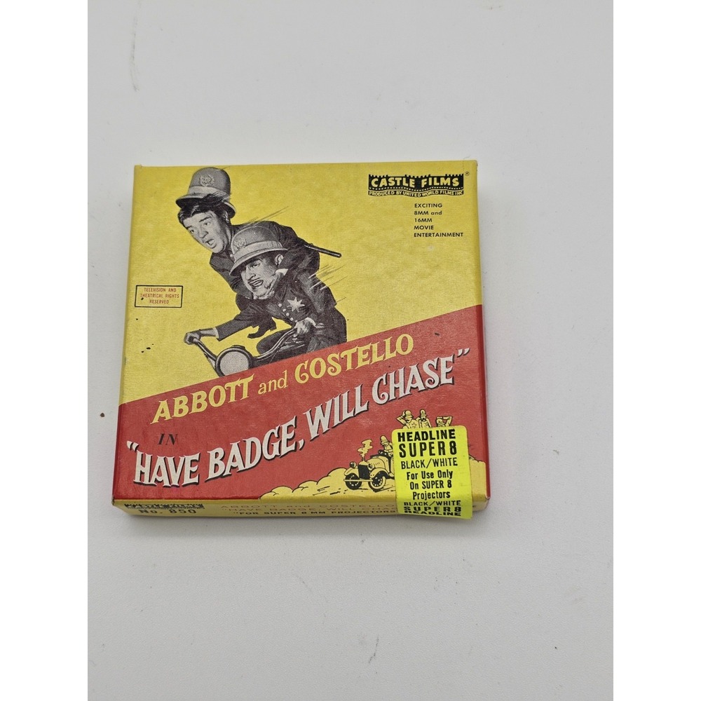 8 mm Film ABBOTT & COSTELLO Have Badge Will Chase Super  Reel Castle 850-A